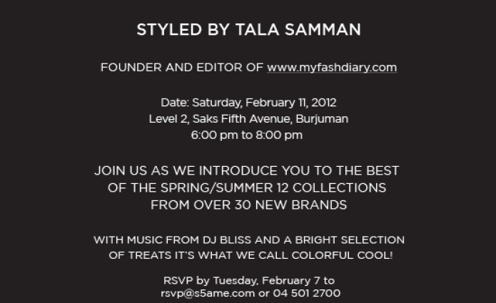 YOU'RE INVITED... to my Saks event!
