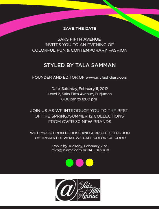 YOU'RE INVITED... to my Saks event!