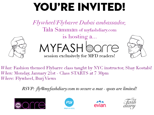 You're invited... to Myfashdiary's Flybarre class!